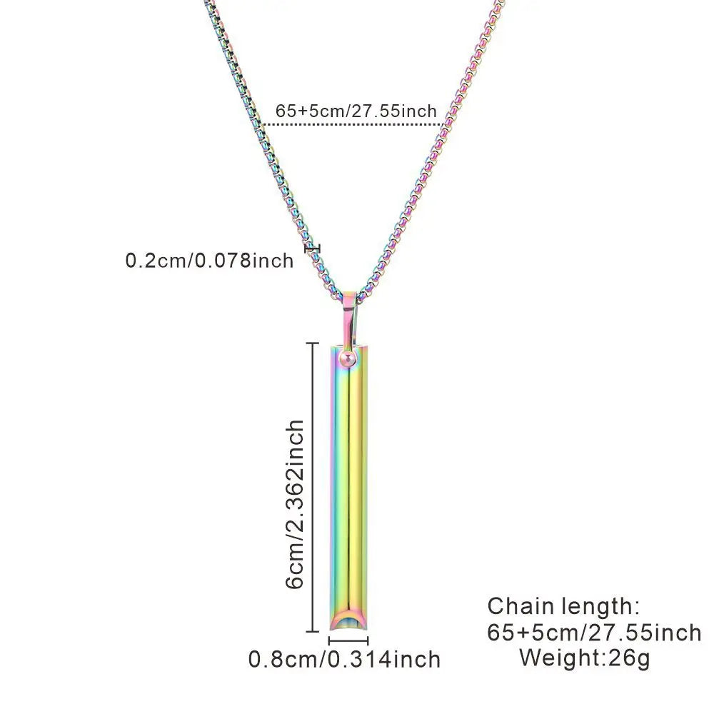 Stainless Steel Anxiety Breathe Easy Necklace Mindfulness Breathing Necklace Breathlace for Natural Calm & Stress Relief Box