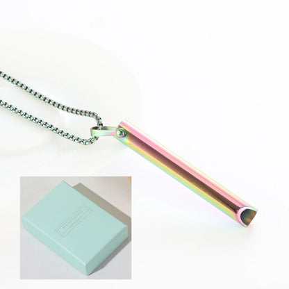 Stainless Steel Anxiety Breathe Easy Necklace Mindfulness Breathing Necklace Breathlace for Natural Calm & Stress Relief Box