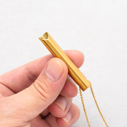 New Stainless Steel Anxiety Breathing Necklace For Women Stress Relief Meditation Necklaces Yoga Ritual Female Pendants Jewelry
