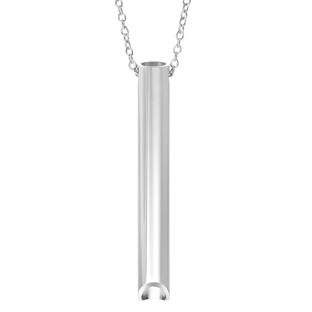 New Stainless Steel Anxiety Breathing Necklace For Women Stress Relief Meditation Necklaces Yoga Ritual Female Pendants Jewelry