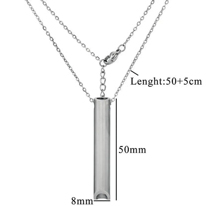 Whistle Stainless Steel Pendant for Men Women Breathing Necklace Anxiety Necklace Meditation Reducing Meditation Whistle Jewelry