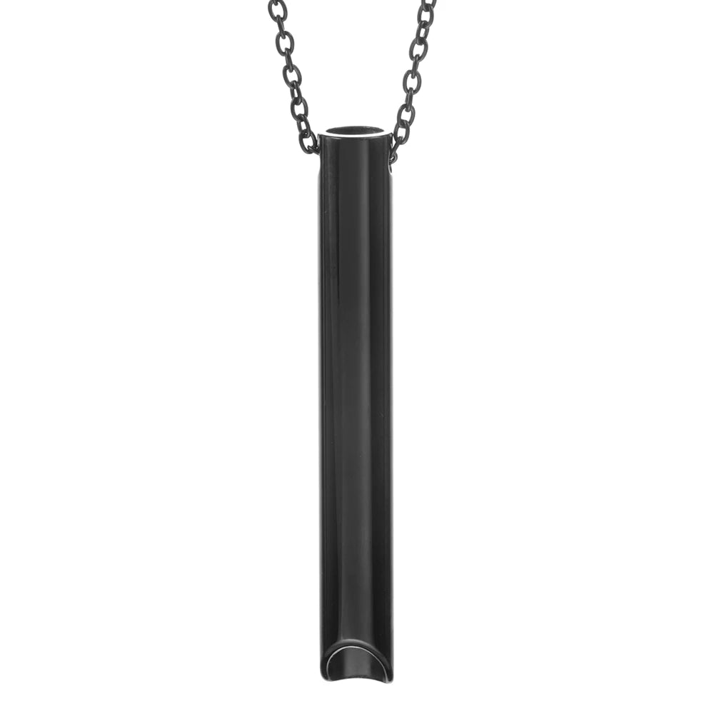 New Stainless Steel Anxiety Breathing Necklace For Women Stress Relief Meditation Necklaces Yoga Ritual Female Pendants Jewelry