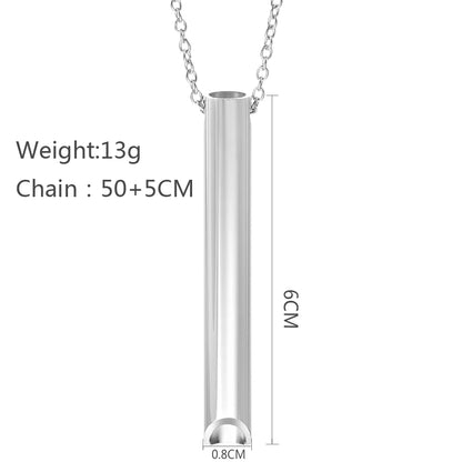 New Stainless Steel Anxiety Breathing Necklace For Women Stress Relief Meditation Necklaces Yoga Ritual Female Pendants Jewelry