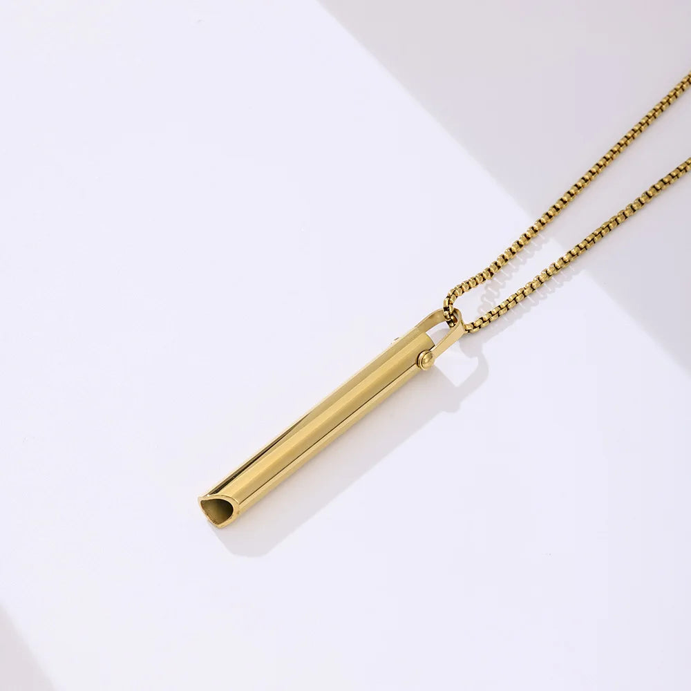 Stainless Steel Anxiety Breathe Easy Necklace Mindfulness Breathing Necklace Breathlace for Natural Calm & Stress Relief Box