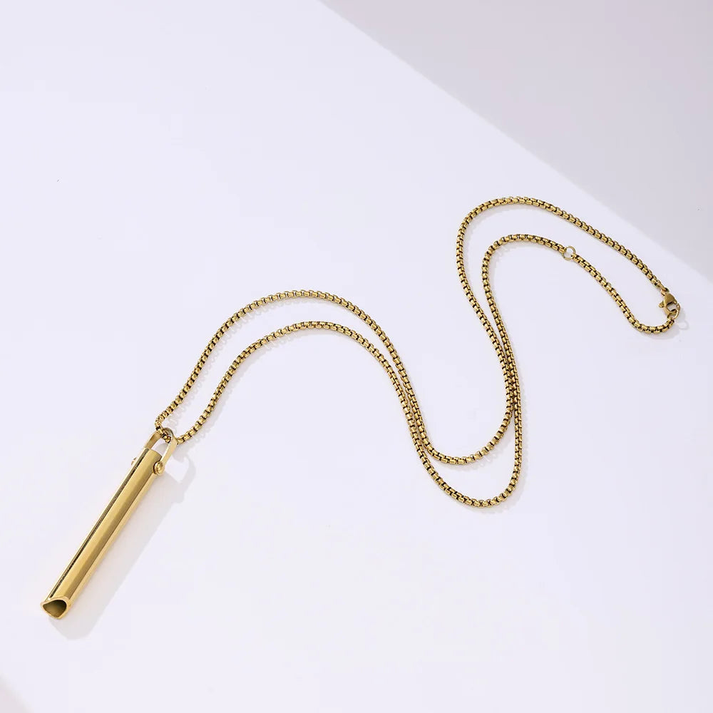 Stainless Steel Anxiety Breathe Easy Necklace Mindfulness Breathing Necklace Breathlace for Natural Calm & Stress Relief Box