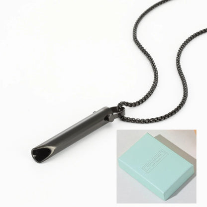 Stainless Steel Anxiety Breathe Easy Necklace Mindfulness Breathing Necklace Breathlace for Natural Calm & Stress Relief Box