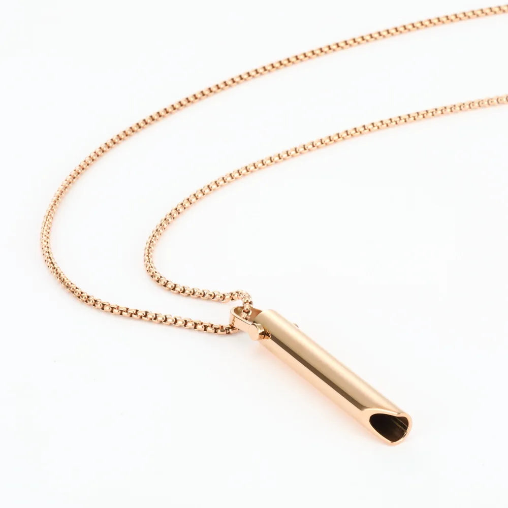 Stainless Steel Anxiety Breathe Easy Necklace Mindfulness Breathing Necklace Breathlace for Natural Calm & Stress Relief Box
