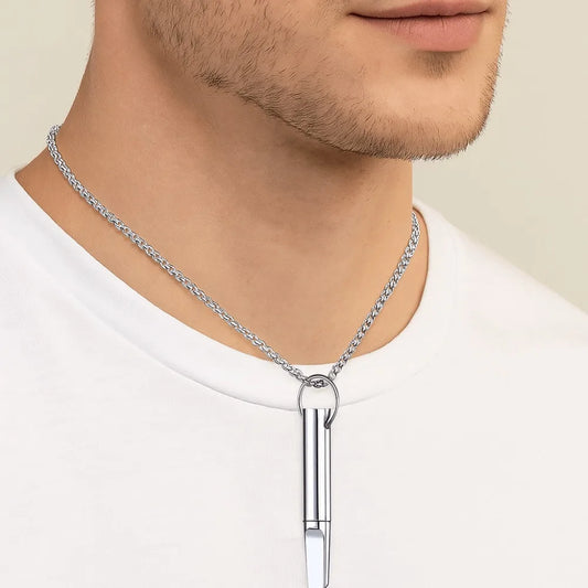 Breathing Resistance Whistle Necklace With Cotton Core Relaxation Anxiety Relief Necklace Stress Relief Yoga Meditation Necklace