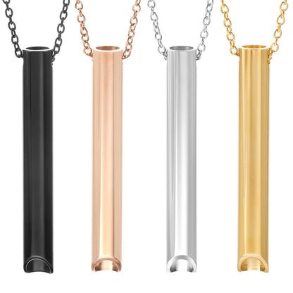New Stainless Steel Anxiety Breathing Necklace For Women Stress Relief Meditation Necklaces Yoga Ritual Female Pendants Jewelry