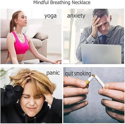 Stainless Steel Anxiety Breathe Easy Necklace Mindfulness Breathing Necklace Breathlace for Natural Calm & Stress Relief Box