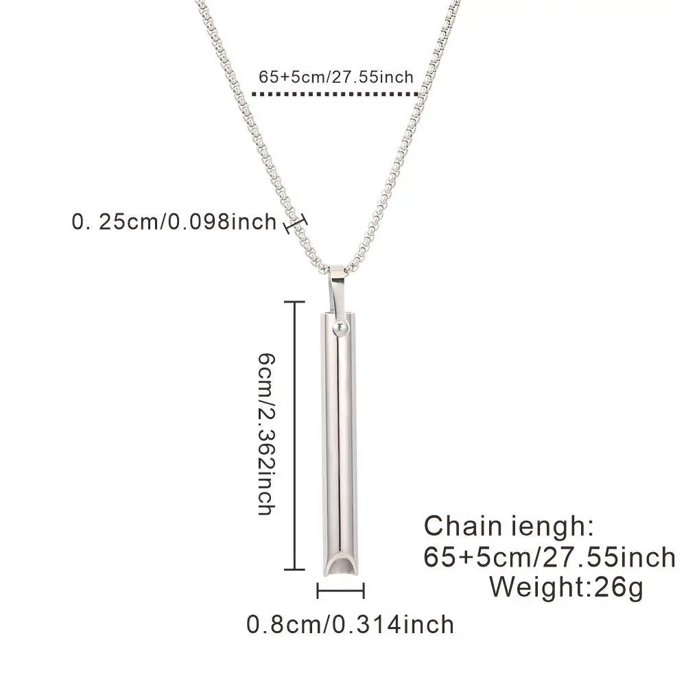 Stainless Steel Anxiety Breathe Easy Necklace Mindfulness Breathing Necklace Breathlace for Natural Calm & Stress Relief Box