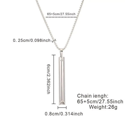 Stainless Steel Anxiety Breathe Easy Necklace Mindfulness Breathing Necklace Breathlace for Natural Calm & Stress Relief Box